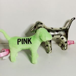 VICTORIA secret pink plush dog collectable  pair